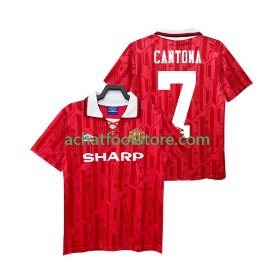 Maillot Manchester United CANTONA 7 Rétro Domicile Tenue pour Homme 1992 1994 Manche Courte
