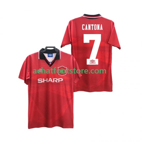 Maillot Manchester United CANTONA 7 Rétro Domicile Tenue pour Homme 1994 1996 Manche Courte