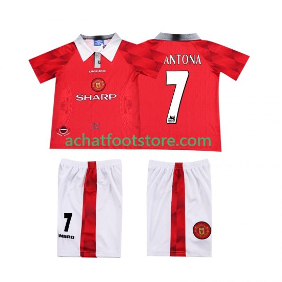 Maillot Manchester United CANTONA 7 Rétro Domicile Tenue pour Enfant 1996 2004 Manche Courte
