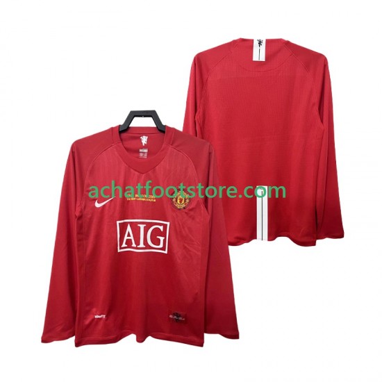 Maillot Manchester United Champions League Rétro Domicile Tenue pour Homme 2007 2008 Manche Longue