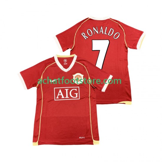 Maillot Manchester United Cristiano Ronaldo 7 Rétro Domicile Tenue pour Homme 2006 2007 Manche Courte