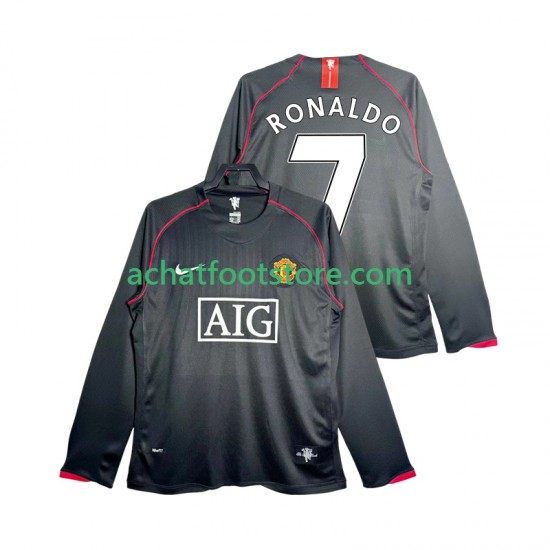 Maillot Manchester United Critstiano Ronaldo 7 Rétro Extérieur Tenue pour Homme 2007 2008 Manche Longue