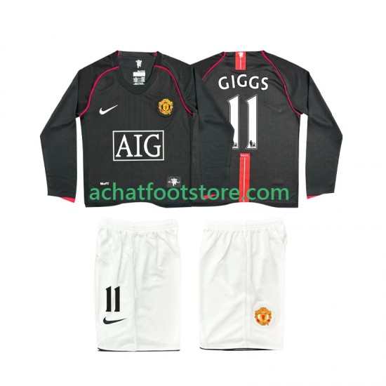 Maillot Manchester United GIGGS 11 Rétro Extérieur Tenue pour Enfant 2007 2008 Manche Longue