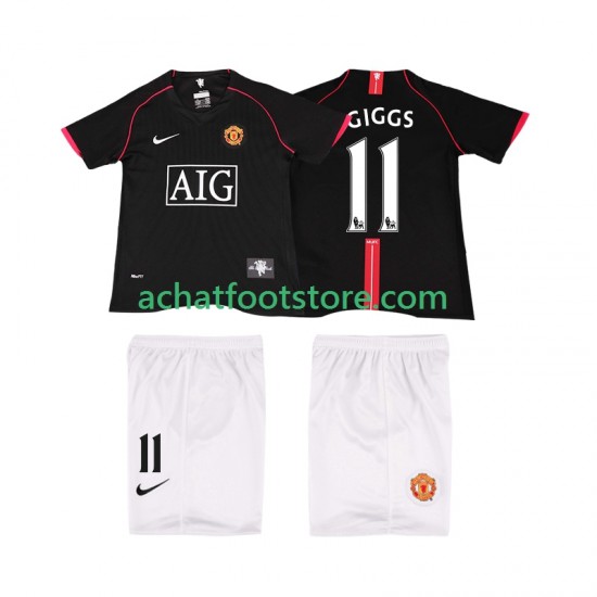 Maillot Manchester United GIGGS 11 Rétro Extérieur Tenue pour Enfant 2007 2008 Manche Courte