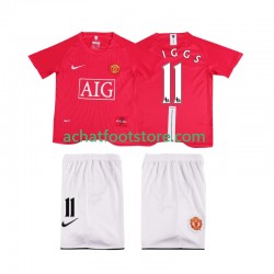 Maillot Manchester United GIGGS 11 Premier League Rétro Domicile Tenue pour Enfant 2007 2008 Manche Courte