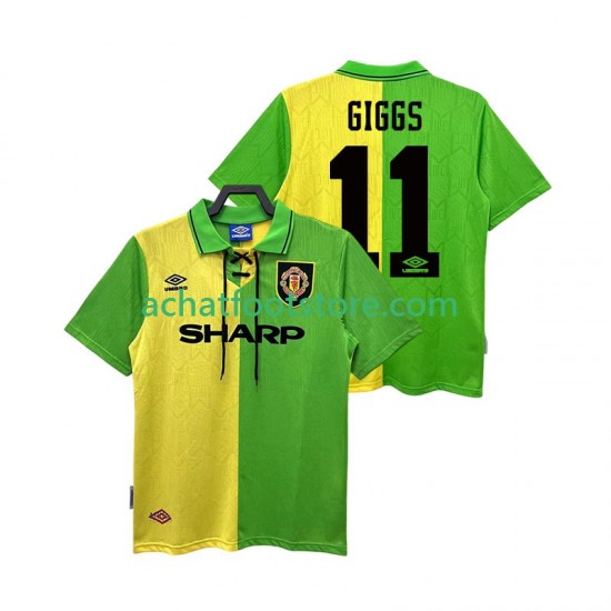 Maillot Manchester United GIGGS 11 Rétro Extérieur Tenue pour Homme 1992 1994 Manche Courte
