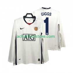 Maillot Manchester United GIGGS 11 Premier League Rétro Extérieur Tenue pour Homme 2008 2009 Manche Longue