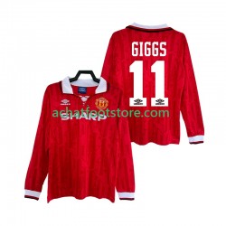 Maillot Manchester United GIGGS 11 Rétro Domicile Tenue pour Homme 1992 1994 Manche Longue