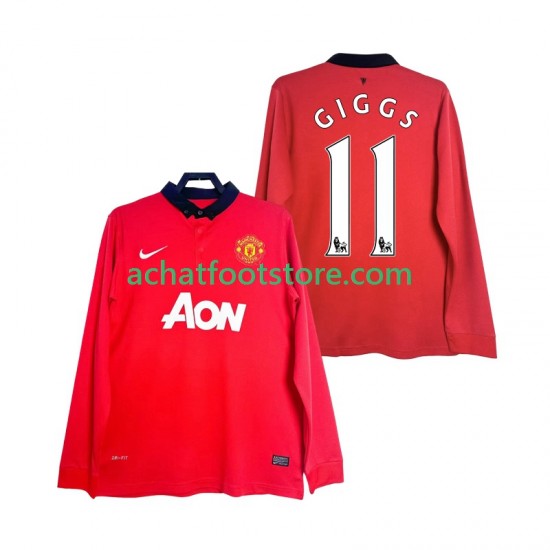 Maillot Manchester United GIGGS 11 Rétro Domicile Tenue pour Homme 2013 2014 Manche Longue