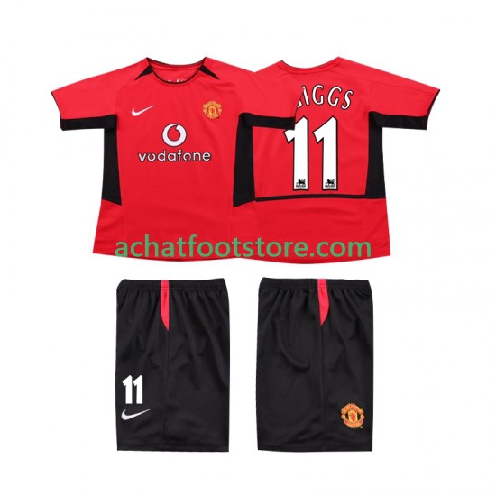 Maillot Manchester United GIGGS 11 Rétro Domicile Tenue pour Enfant 2010 1999 Manche Courte