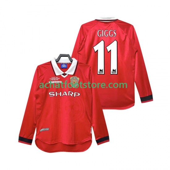 Maillot Manchester United Giggs 11 Rétro Domicile Tenue pour Homme 2002 2022 Manche Longue