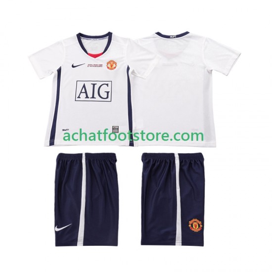 Maillot Manchester United Champions League Rétro Extérieur Tenue pour Enfant 2008 2009 Manche Courte