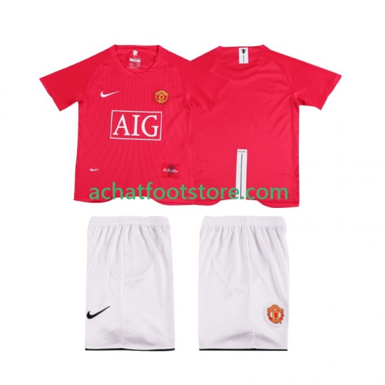 Maillot Manchester United Premier League Rétro Domicile Tenue pour Enfant 2007 2008 Manche Courte