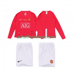 Maillot Manchester United Premier League Rétro Domicile Tenue pour Enfant 2008 2009 Manche Longue