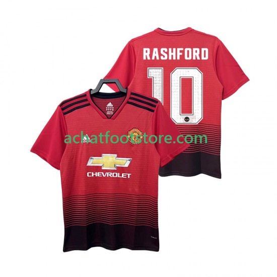 Maillot Manchester United RASHFORD 10 Rétro Domicile Tenue pour Homme 2018 2019 Manche Courte