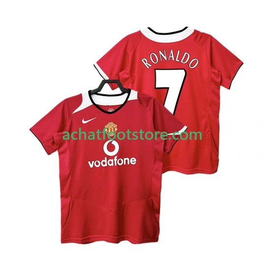 Maillot Manchester United RONALDO 7 Rétro Domicile Tenue pour Homme 1998 2006 Manche Courte