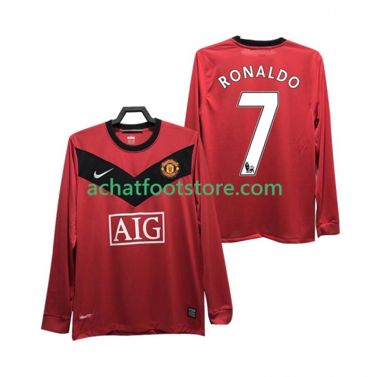 Maillot Manchester United RONALDO 7 Rétro Domicile Tenue pour Homme 2009 2010 Manche Longue