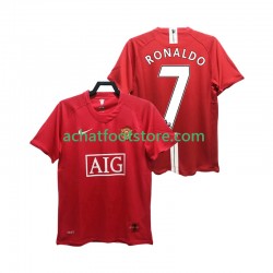 Maillot Manchester United RONALDO 7 Premier League Rétro Domicile Tenue pour Homme 2007 2008 Manche Courte
