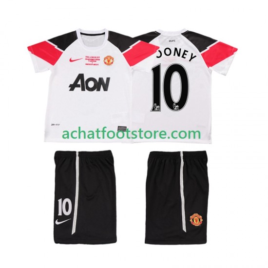 Maillot Manchester United ROONEY 10 Champions League Rétro 3ème Tenue pour Enfant 2011 2012 Manche Courte