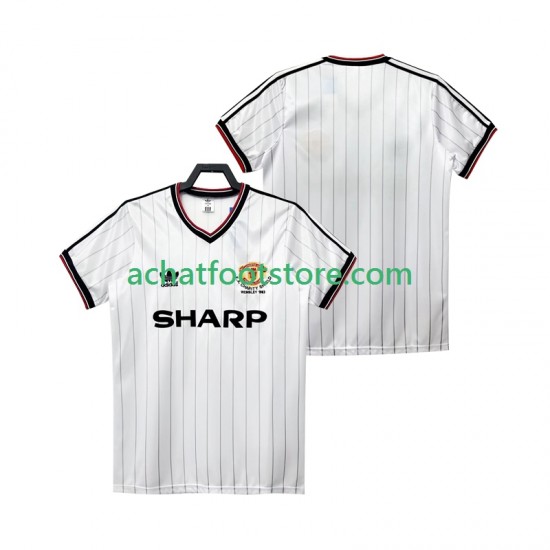 Maillot Manchester United Rétro Extérieur Tenue pour Homme 1983 1984 Manche Courte