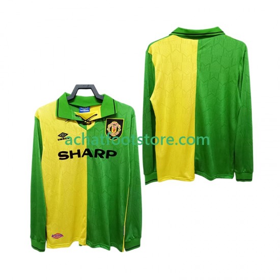 Maillot Manchester United Rétro Extérieur Tenue pour Homme 1992 1994 Manche Longue