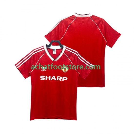 Maillot Manchester United Rétro Domicile Tenue pour Homme 1988 1990 Manche Courte