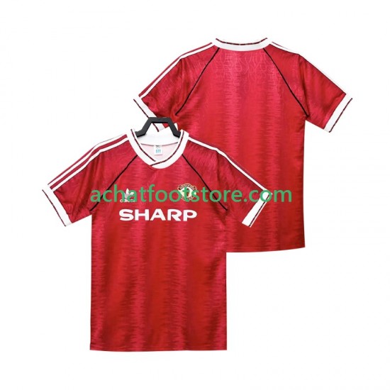 Maillot Manchester United Rétro Domicile Tenue pour Homme 1990 1992 Manche Courte