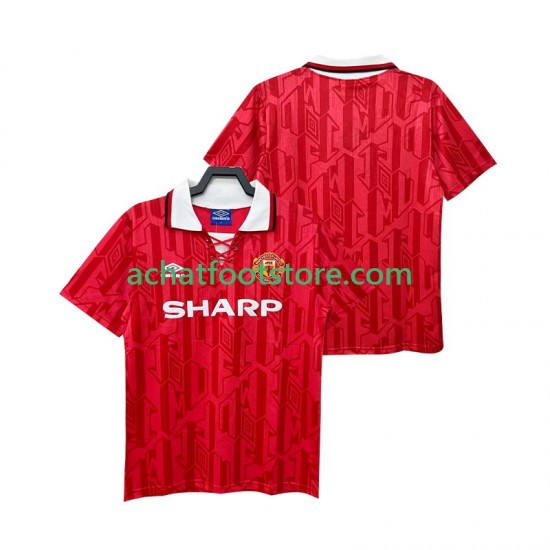Maillot Manchester United Rétro Domicile Tenue pour Homme 1992 1994 Manche Courte