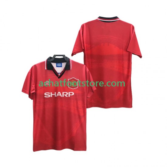 Maillot Manchester United Rétro Domicile Tenue pour Homme 1994 1996 Manche Courte