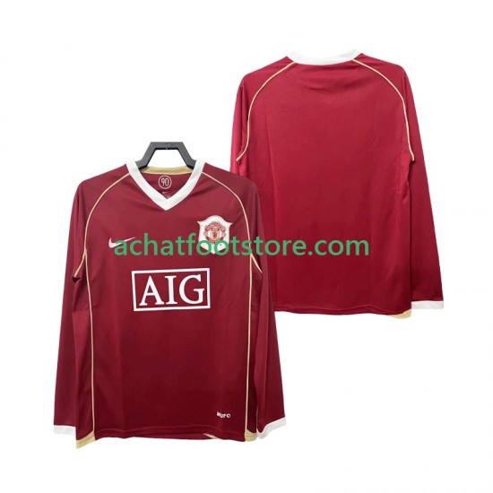 Maillot Manchester United Rétro Domicile Tenue pour Homme 2006 2007 Manche Longue