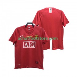 Maillot Manchester United Rétro Domicile Tenue pour Homme 2007 2008 Manche Courte