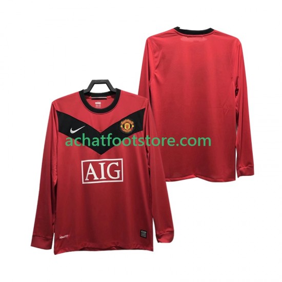 Maillot Manchester United Rétro Domicile Tenue pour Homme 2009 2010 Manche Longue