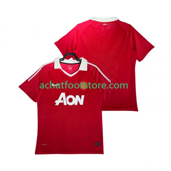 Maillot Manchester United Rétro Domicile Tenue pour Homme 2010 2011 Manche Courte