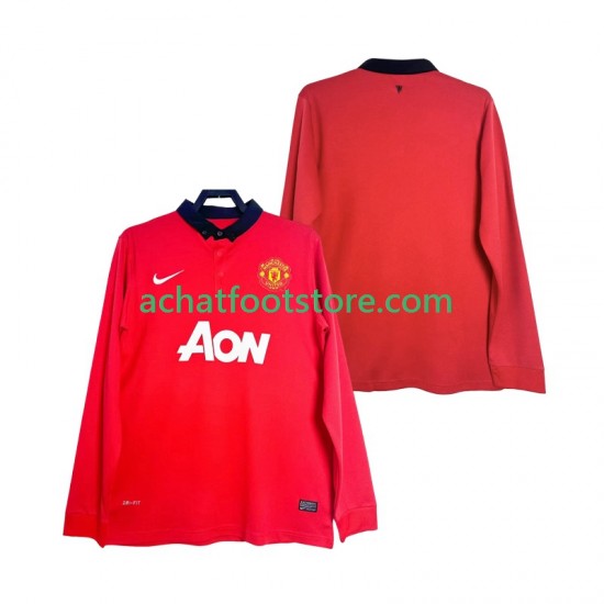 Maillot Manchester United Rétro Domicile Tenue pour Homme 2013 2014 Manche Longue