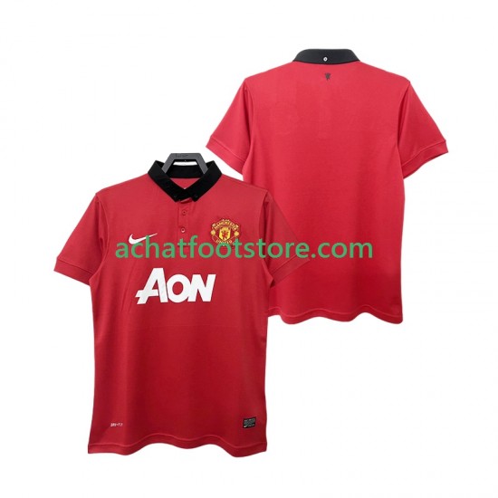 Maillot Manchester United Rétro Domicile Tenue pour Homme 2013 2014 Manche Courte