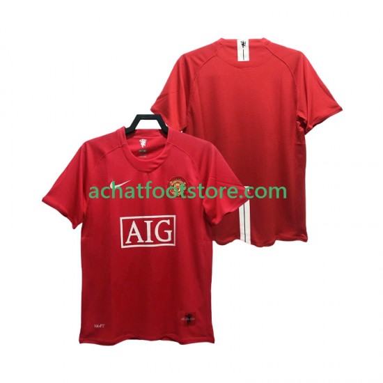 Maillot Manchester United Premier League Rétro Domicile Tenue pour Homme 2007 2008 Manche Courte