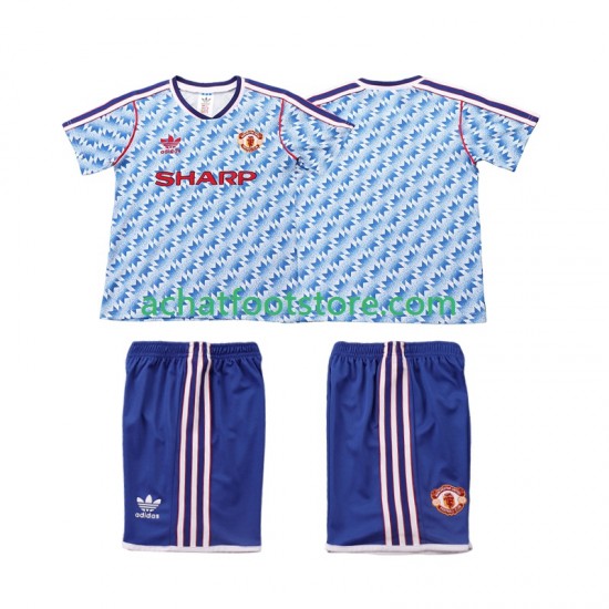Maillot Manchester United Rétro Extérieur Tenue pour Enfant 1990 1992 Manche Courte