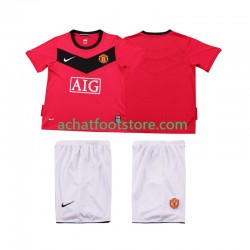Maillot Manchester United Rétro Domicile Tenue pour Enfant 2009 2010 Manche Courte