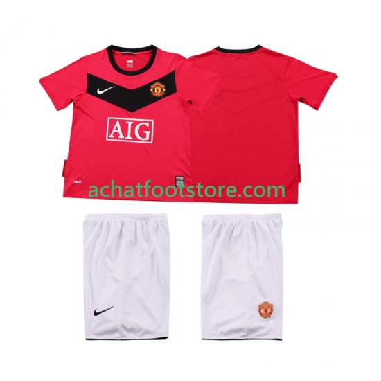 Maillot Manchester United Rétro Domicile Tenue pour Enfant 2009 2010 Manche Courte
