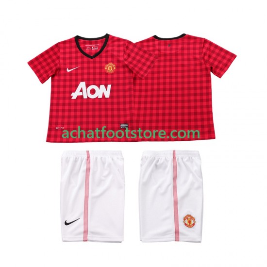 Maillot Manchester United Rétro Domicile Tenue pour Enfant 2012 2013 Manche Courte