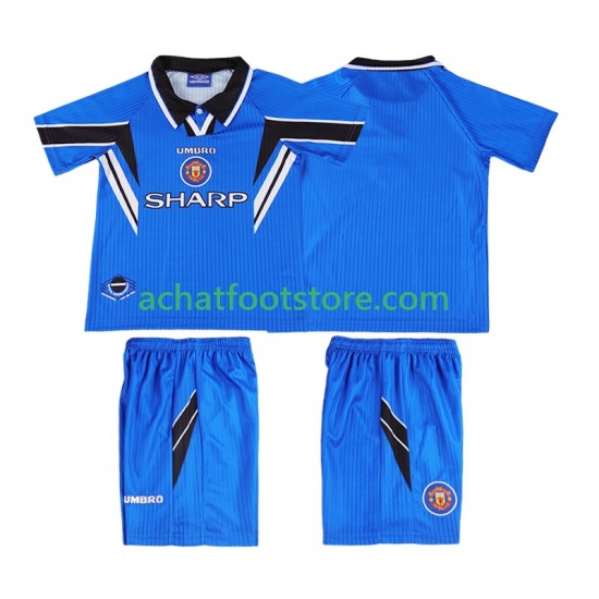 Maillot Manchester United Rétro 3ème Tenue pour Enfant 1996 1988 Manche Courte