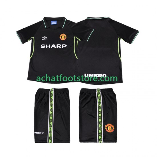 Maillot Manchester United Rétro 3ème Tenue pour Enfant 1988 2002 Manche Courte