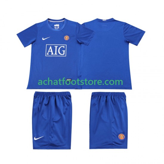Maillot Manchester United Rétro 3ème Tenue pour Enfant 2008 2009 Manche Courte