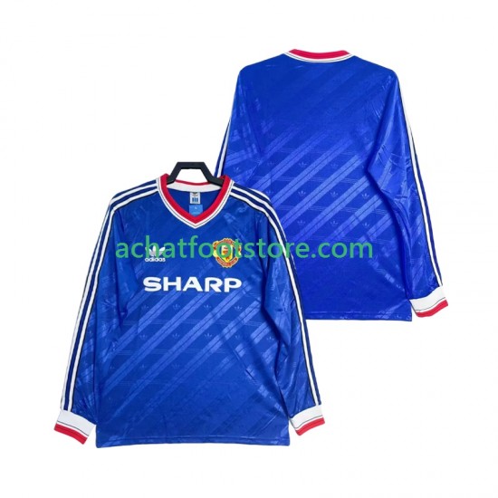 Maillot Manchester United Rétro 3ème Tenue pour Homme 1986 1988 Manche Longue
