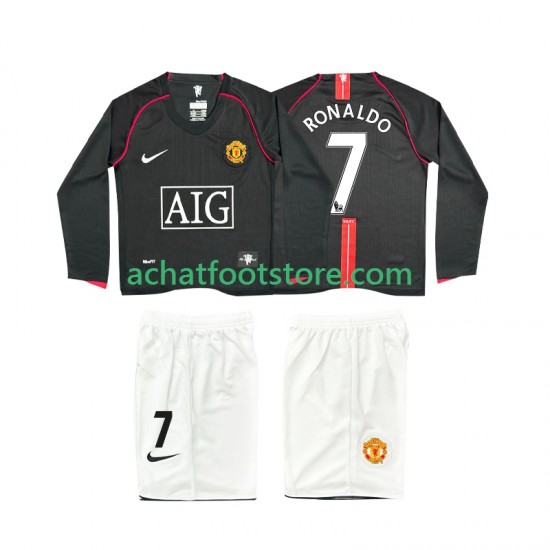 Maillot Manchester United Ronaldo 7 Rétro Extérieur Tenue pour Enfant 2007 2008 Manche Longue