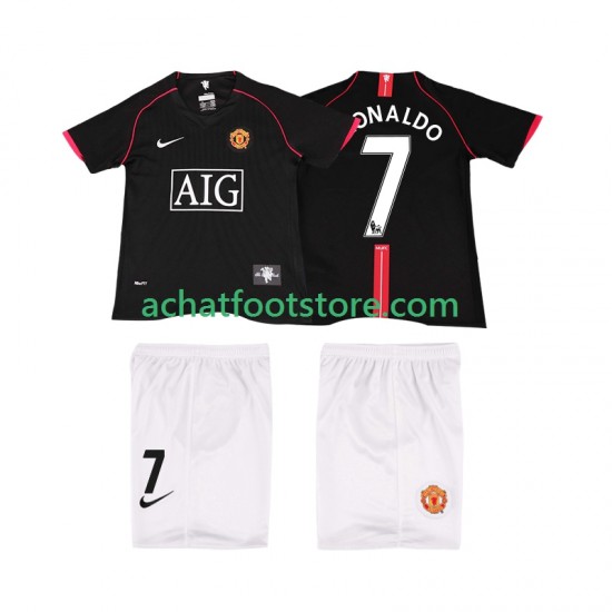 Maillot Manchester United Ronaldo 7 Rétro Extérieur Tenue pour Enfant 2007 2008 Manche Courte