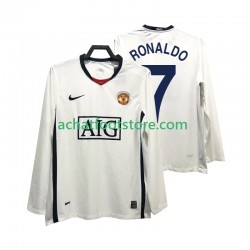 Maillot Manchester United Ronaldo 7 Premier League Rétro Extérieur Tenue pour Homme 2008 2009 Manche Longue