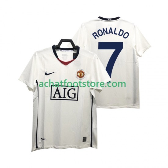 Maillot Manchester United Ronaldo 7 Premier League Rétro Extérieur Tenue pour Homme 2008 2009 Manche Courte
