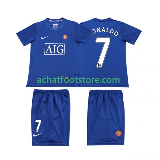Maillot Manchester United Ronaldo 7 Rétro 3ème Tenue pour Enfant 2008 2009 Manche Courte