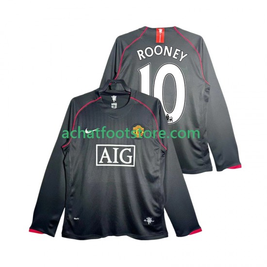 Maillot Manchester United Rooney 10 Rétro Extérieur Tenue pour Homme 2007 2008 Manche Longue